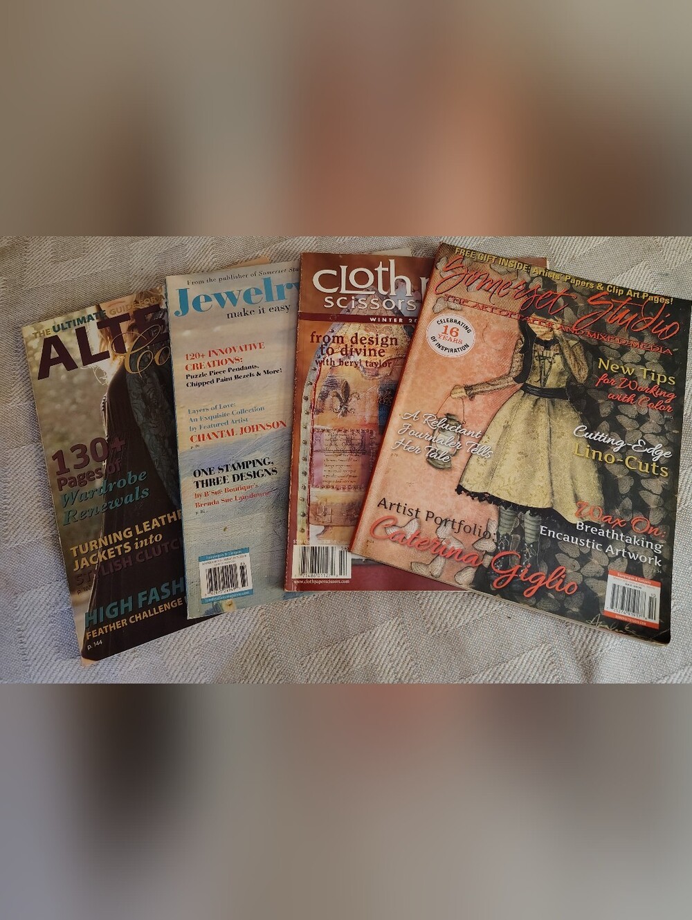 Mixed Art & Mixed Media Magazine Lot – Somerset Studio + Jewelry Affaire + Cloth